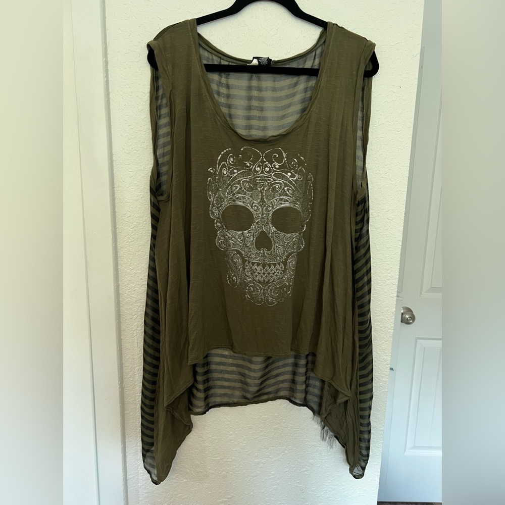 Torrid Skull Shark Bite Hem Mesh Back